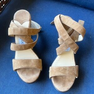 Jimmy Choo Brown Suede Heeled Sandals